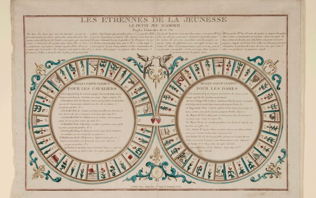 The Gifts of Youth, The Little Game of Love (Les Etrennes de la Jeunesse: Le Petit Jeu d’amour), 1814-1829. Published by Pierre Jean (active c. 1783-1825), Paris